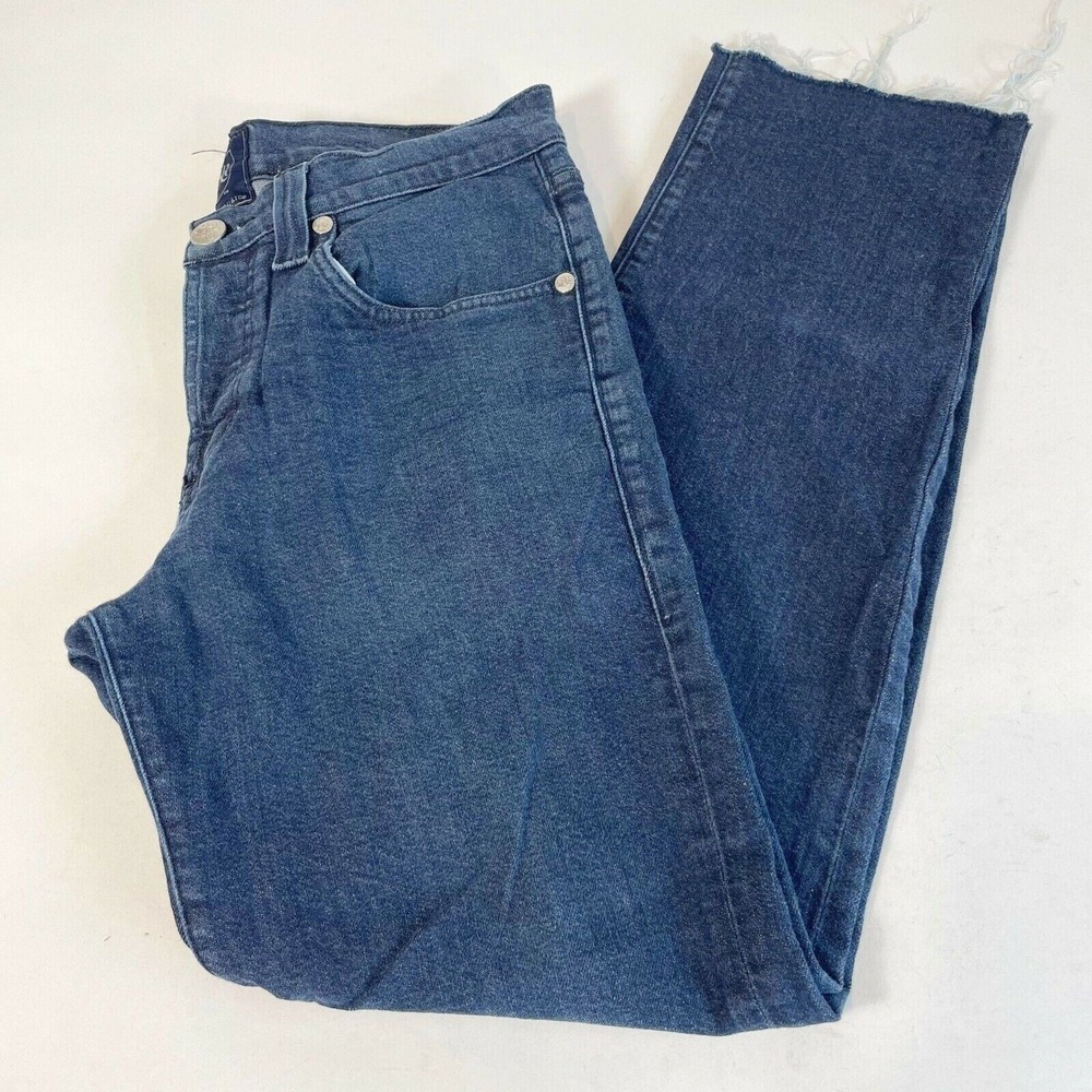 Rock & Republic Straight Leg Jeans Womens 33 Blue Mid Rise Button Fly Dark‎ Wash
